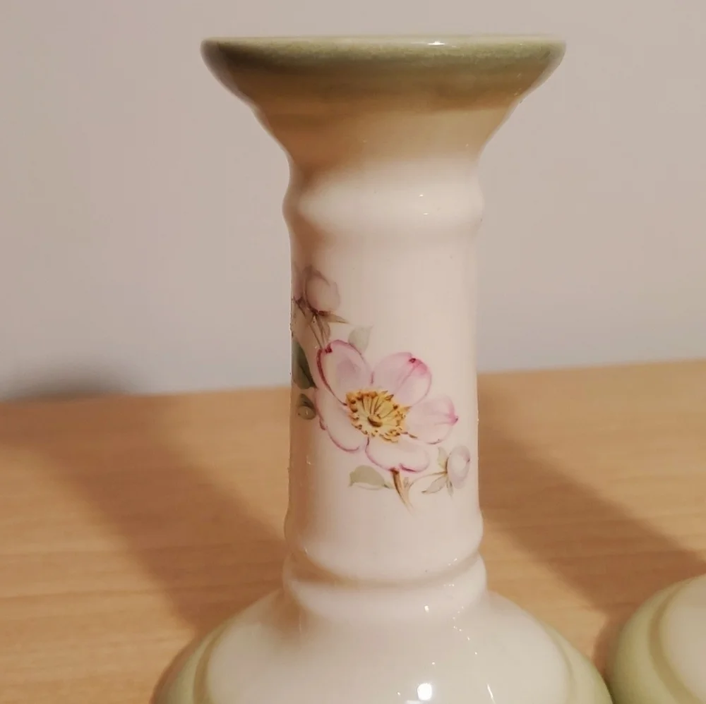 Blakeney‎ Candleholder set of 2 Made n England Floral 5
